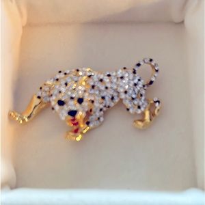 Crystal Leopard Brooch